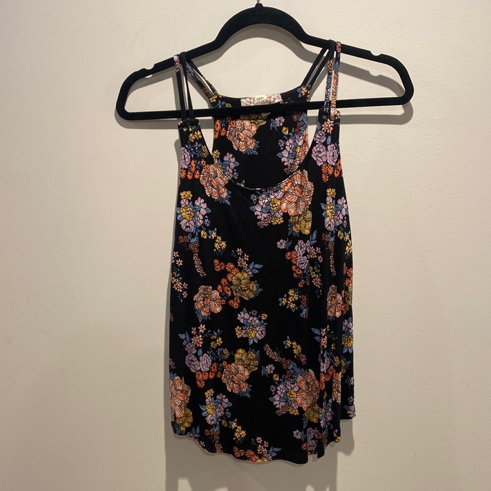 Floral, soft spaghetti strap blouse. Size small. Worn once.